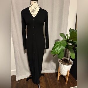 Black Long Sleeve Maxi Dress